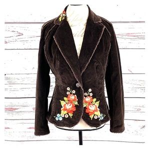 KIKIT JEANS | Boho Floral Velvet Corduroy Jacket
